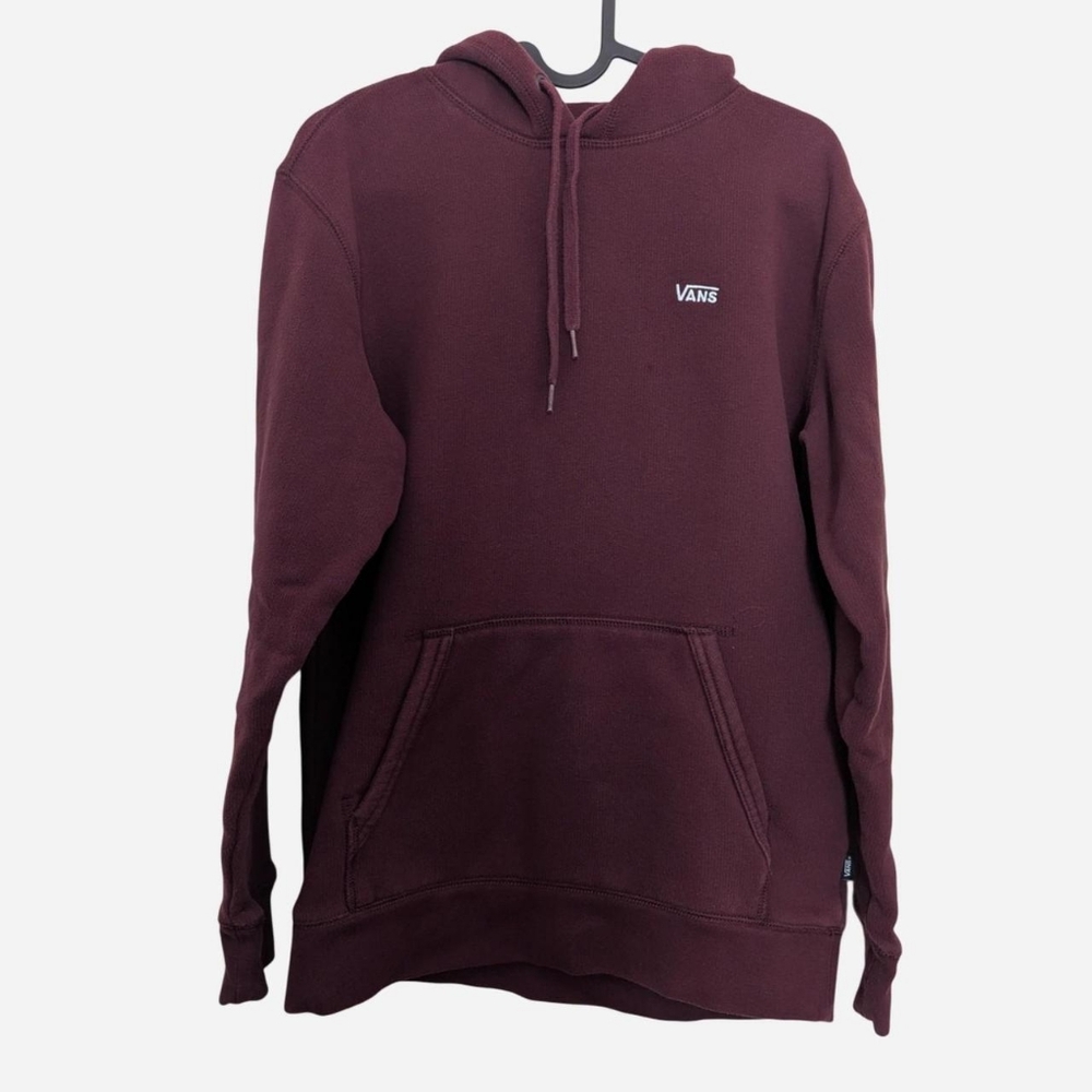 Vans Mens Small Hoodie Comfy Cush Sweats Long Sleeve Hooded Burgundy Maroon